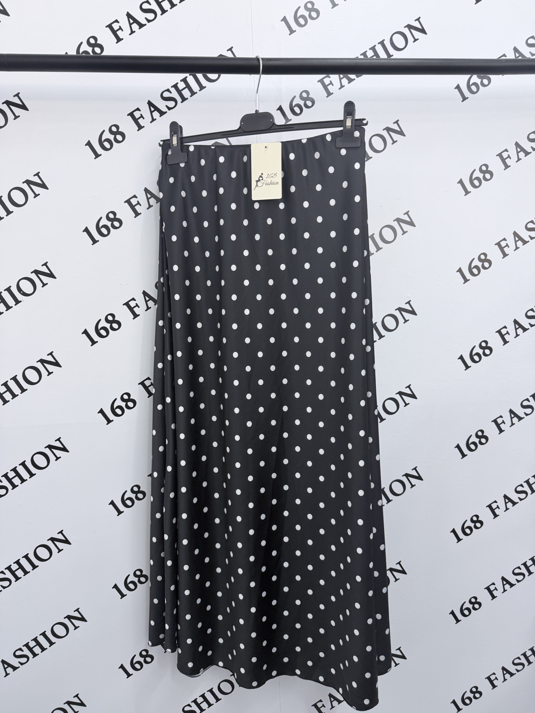 Wholesaler 168 Fashion - Long Polka Dot Flared Skirt