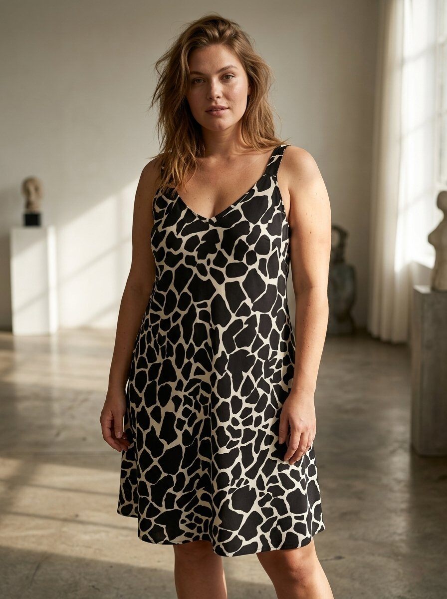 Mayorista 168 Fashion - Vestido de Verano con Tirantes y Escote en V con Estampado