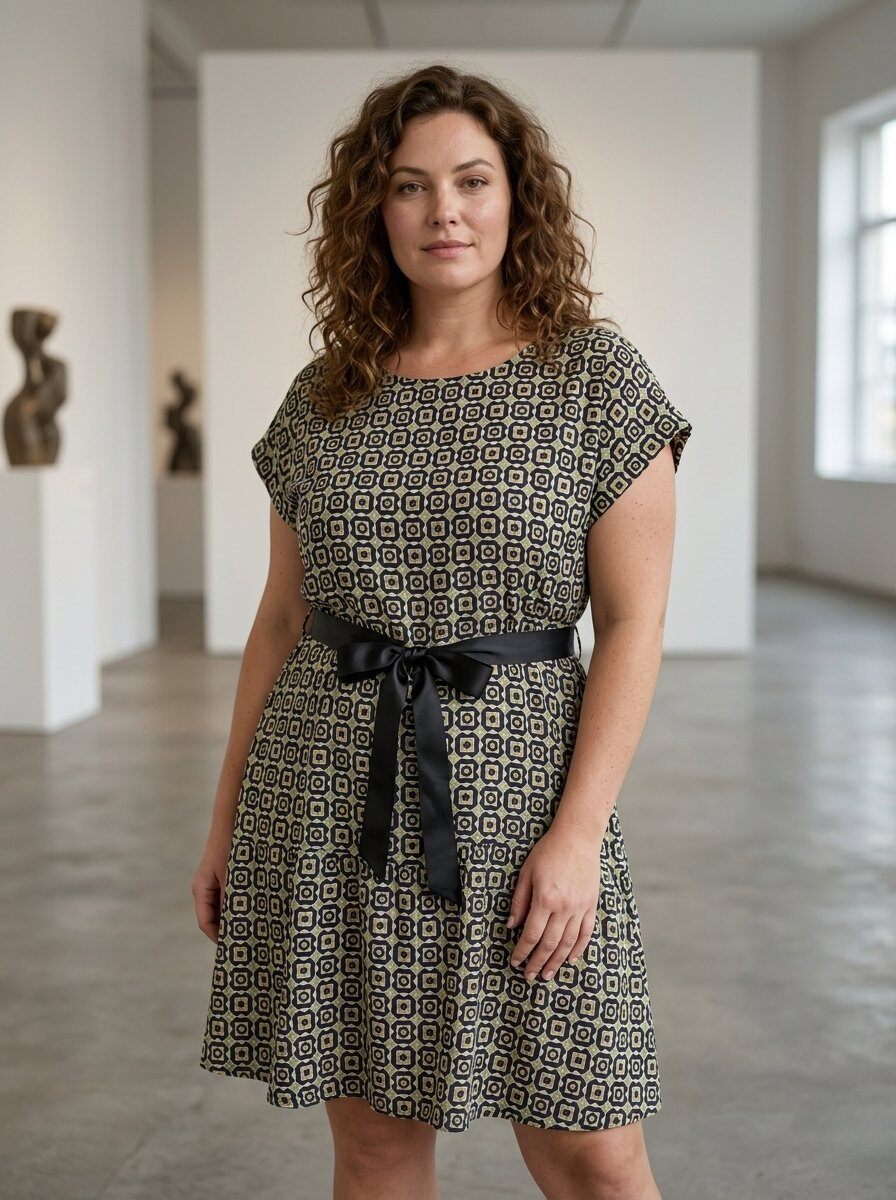 Wholesaler 168 Fashion - Printed dress with belt