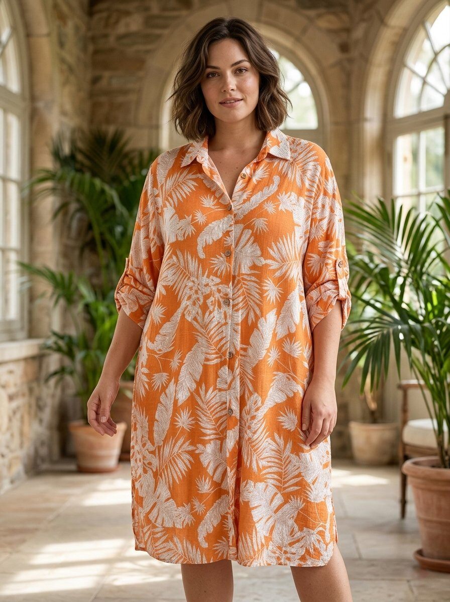 Wholesaler 168 Fashion - Long shirt dress with print