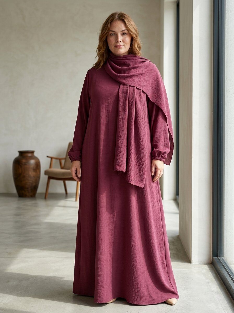 Mayorista 168 Fashion - Vestido Maxi Elegante con Bufanda Coordinada y Puños Elásticos