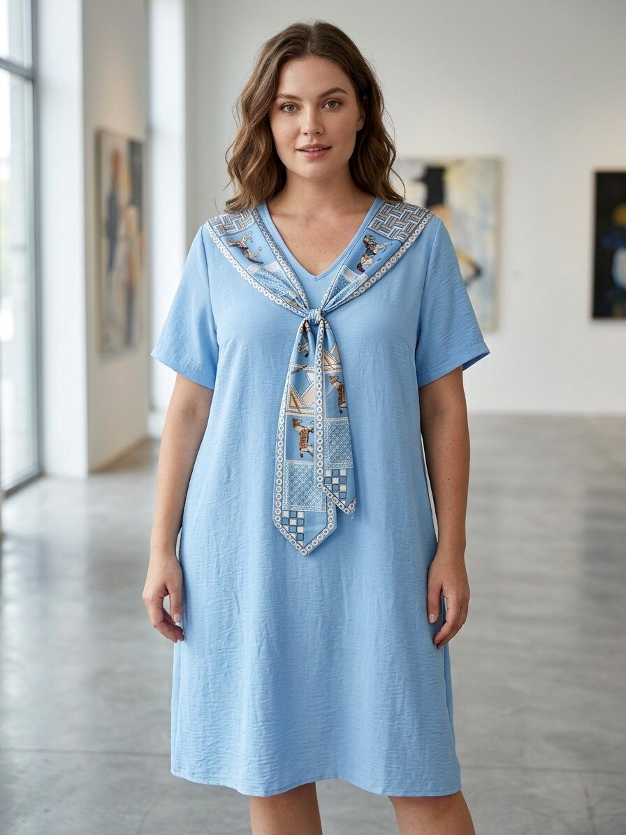 Mayorista 168 Fashion - Vestido con bufanda estampada