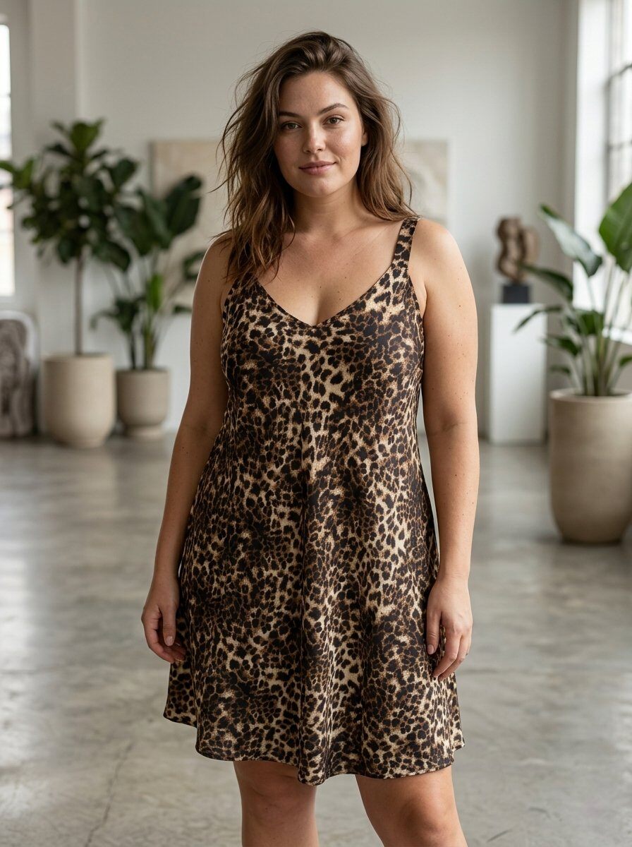 Wholesaler 168 Fashion - Spaghetti Strap Summer Dress with V-Neck and Print