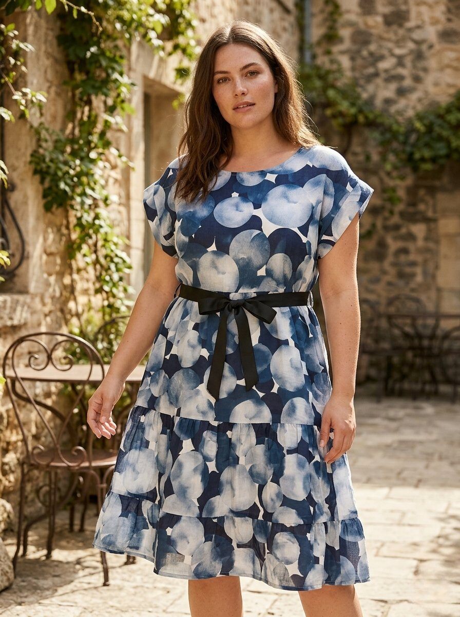Wholesaler 168 Fashion - Printed dress with belt