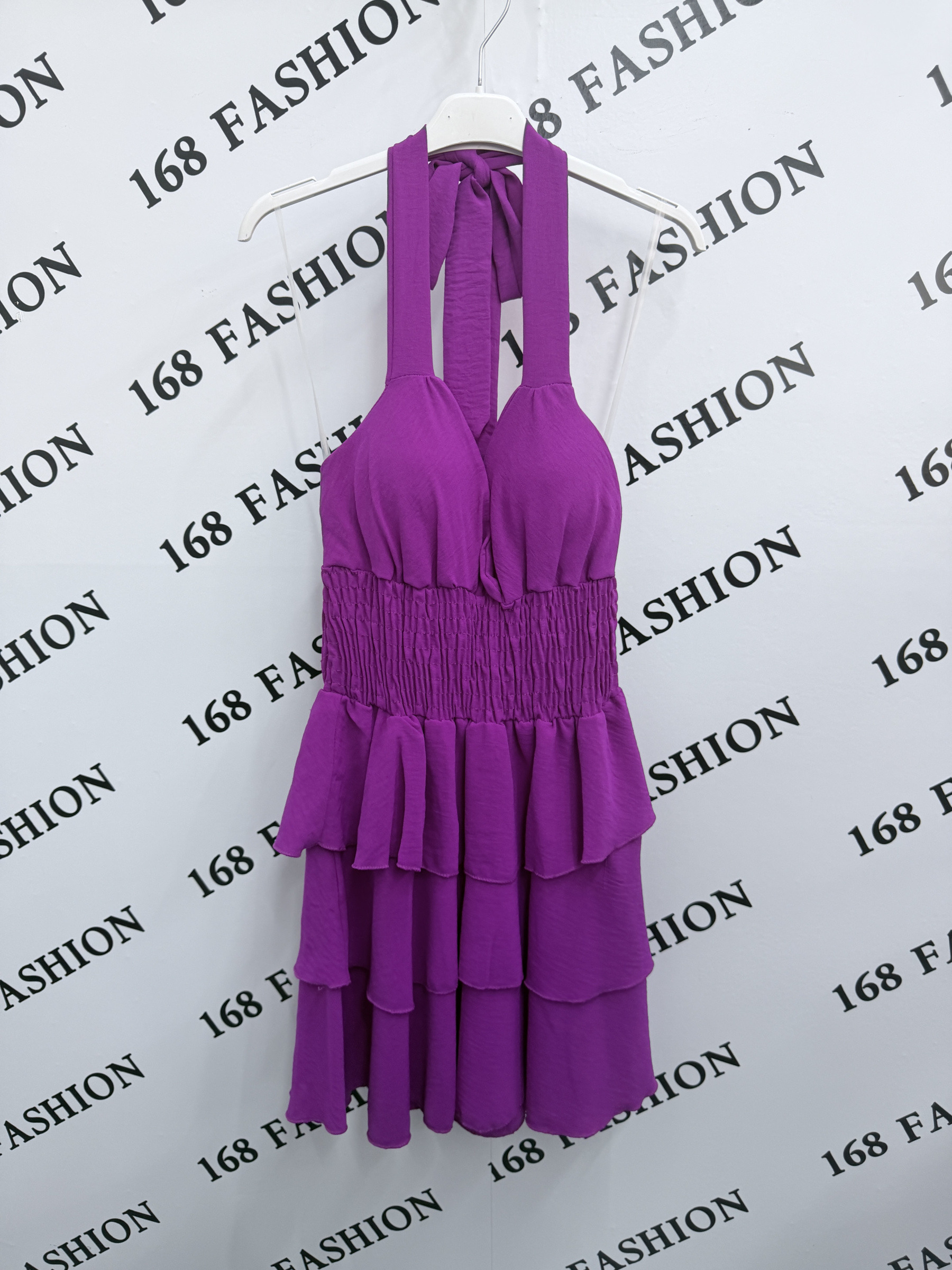 open lace back dress Halftime Halter Dress Purple / Large main image 1