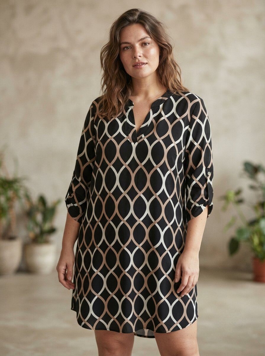 Großhändler 168 Fashion - Langarmhemd mit V-Ausschnitt und Druck