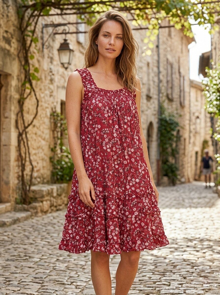 Mayorista 168 Fashion - Vestido Corto Sin Mangas Estampado