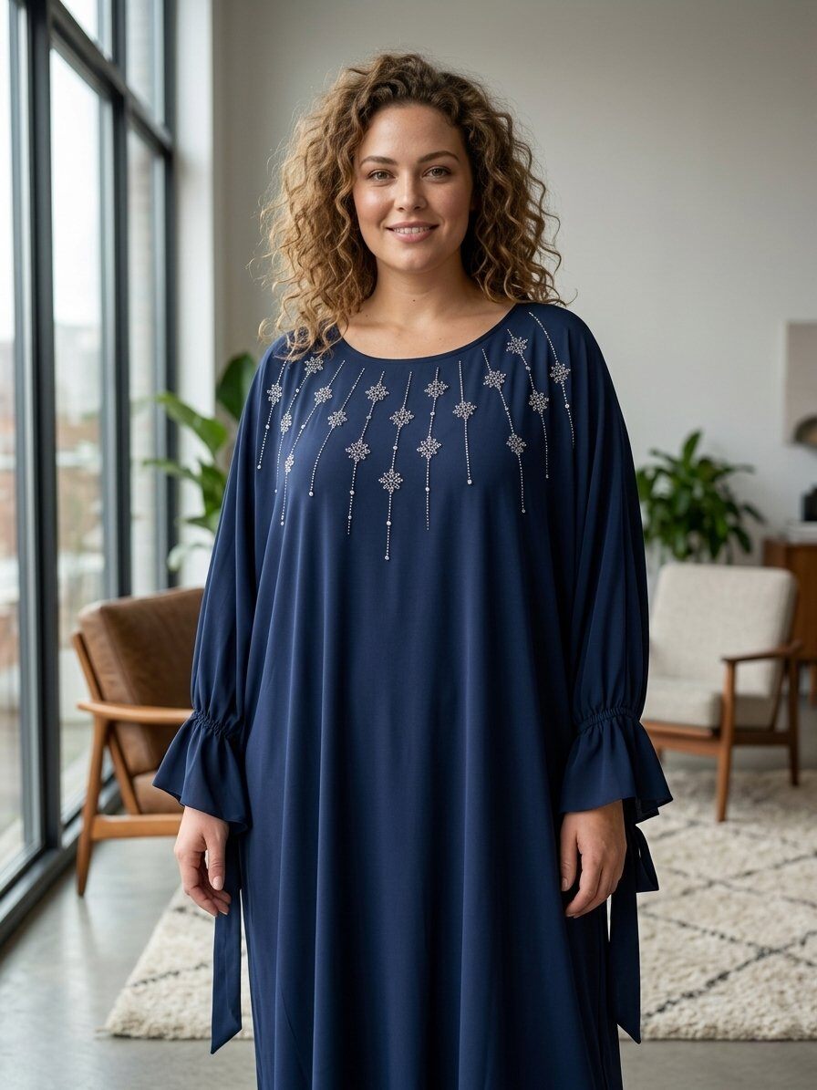 Wholesaler 168 Fashion - Long Dress and Coordinated Duster with Jewel Details