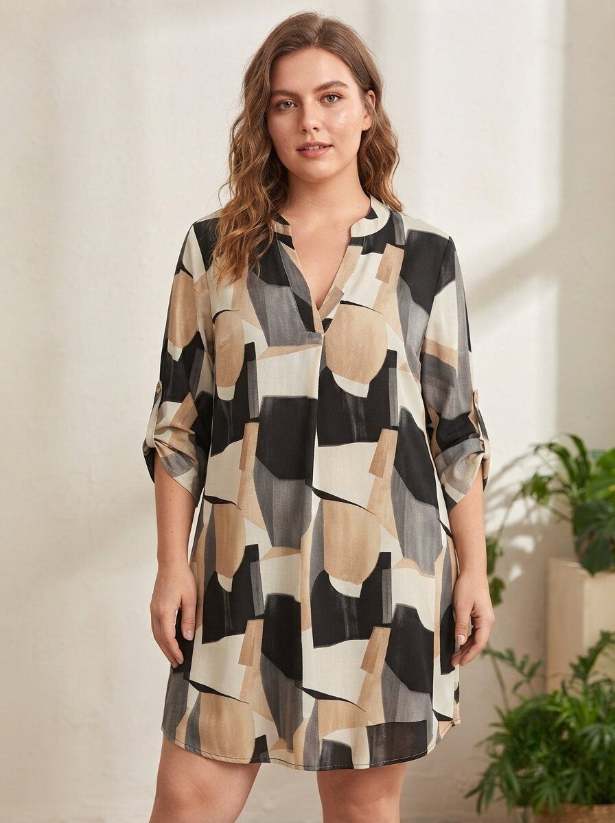 Großhändler 168 Fashion - Langarmhemd mit V-Ausschnitt und Druck