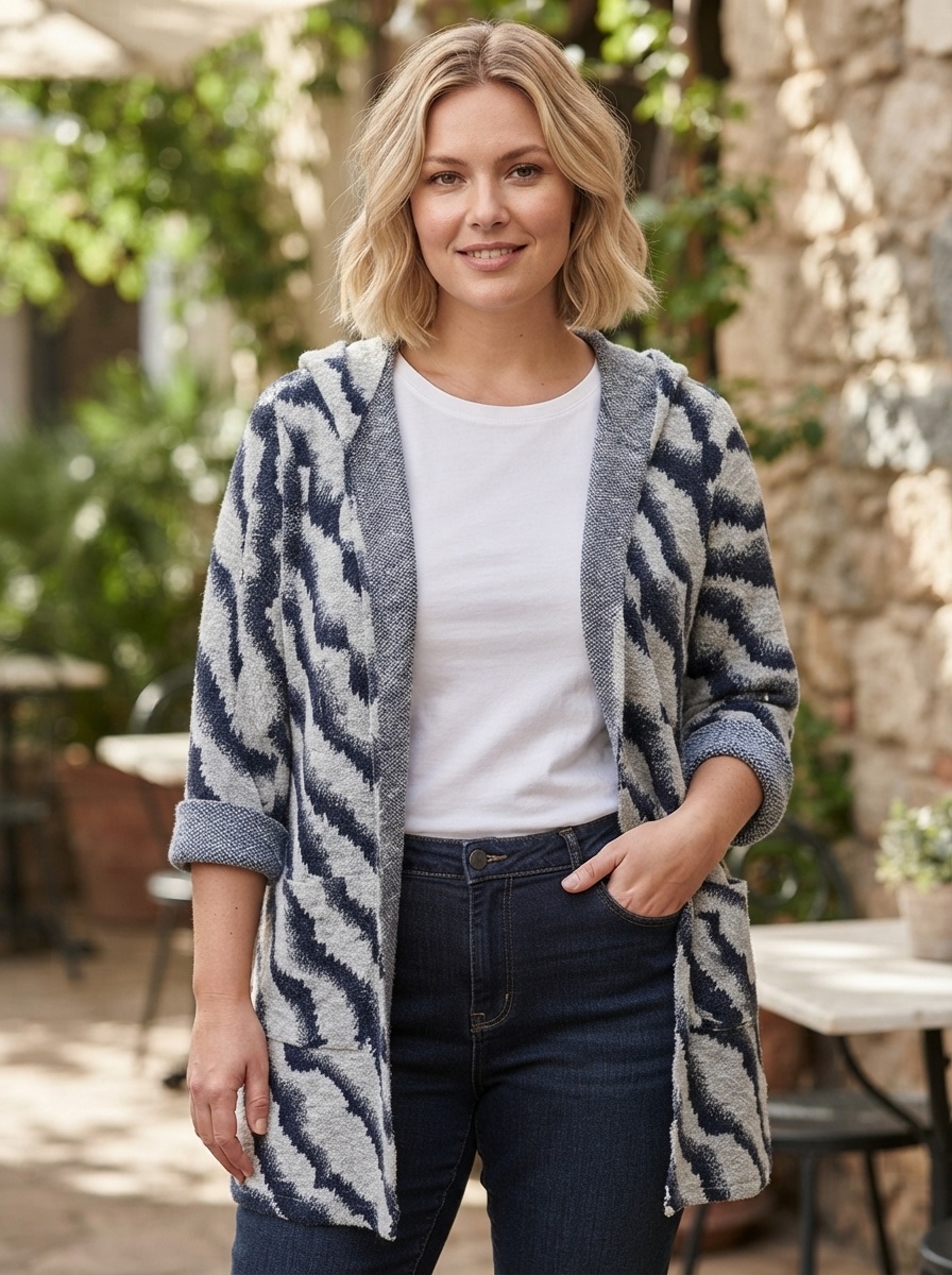 Grossiste 168 Fashion - Cardigan long oversize en grosse maille avec poches frontales