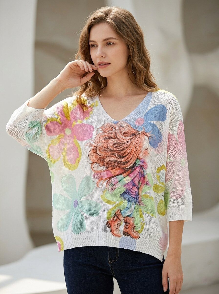 Mayorista 168 Fashion - Suéter ligero con estampado