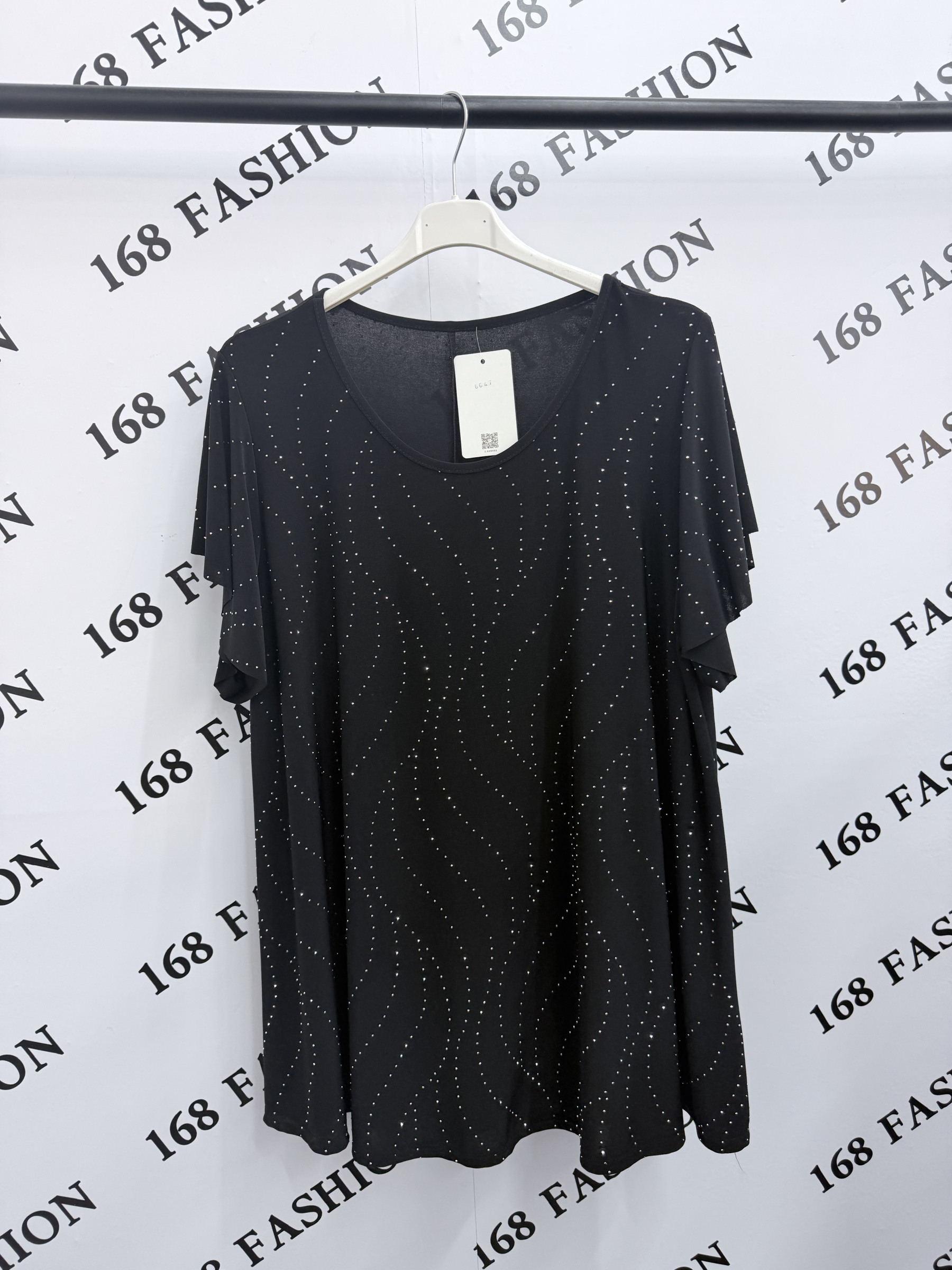 Grossista 168 Fashion - Maglia Donna Elegante a Maniche Corte con Glitter - Taglio Morbido