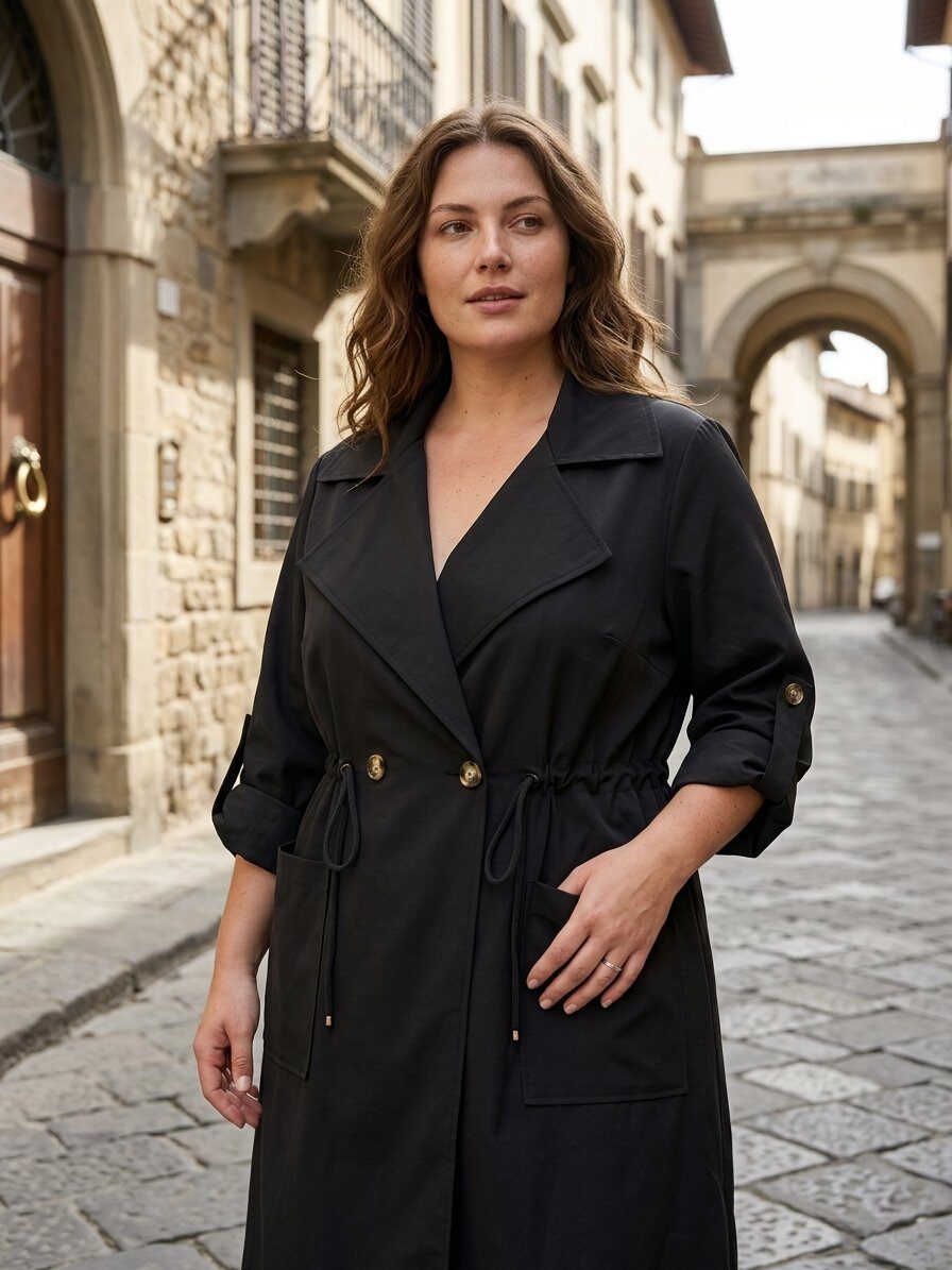 Wholesaler 168 Fashion - Lightweight trench with adjustable drawstring