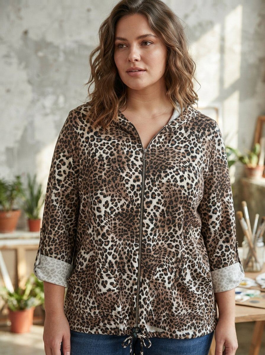 Großhändler 168 Fashion - Jacke/Kapuzenpullover mit Komplett-Reißverschluss und Druck