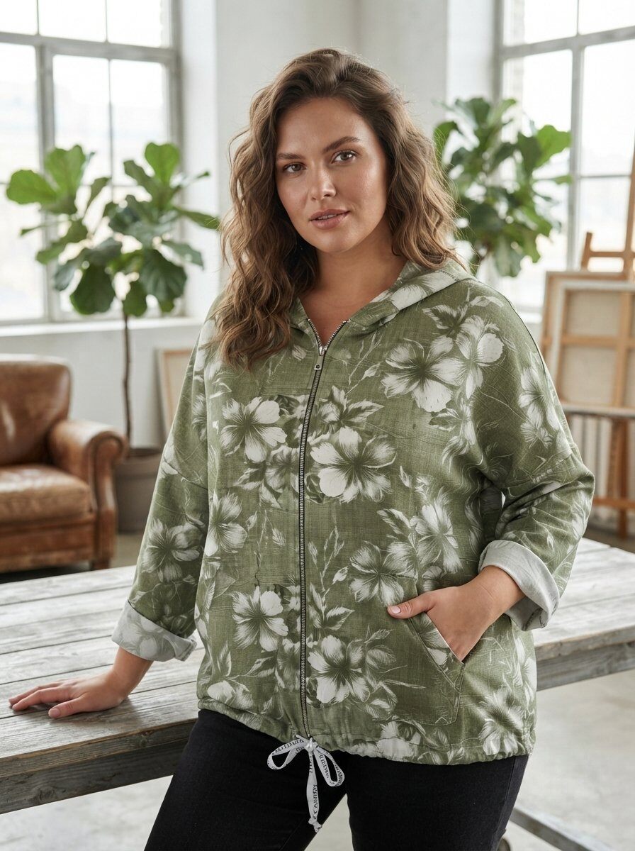 Großhändler 168 Fashion - Jacke/Kapuzenpullover mit Komplett-Reißverschluss und Druck