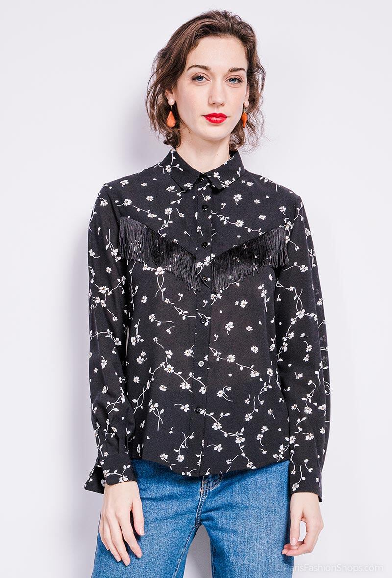 Wholesaler 17 AUGUST - Floral shirt with fringes