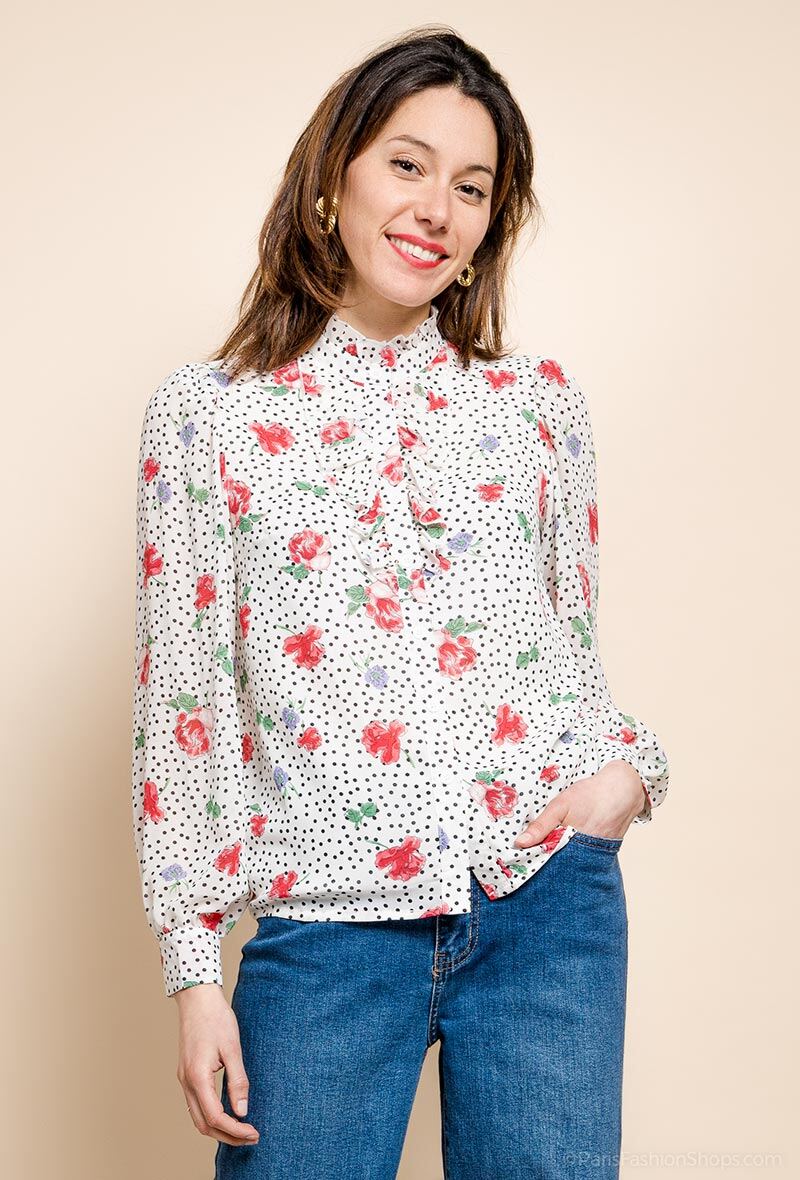 Grossiste 17 AUGUST - Chemise fleurie à pois