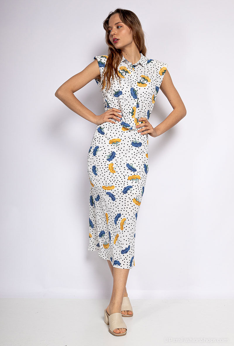 Wholesaler 17 AUGUST - Spotted midi skirt