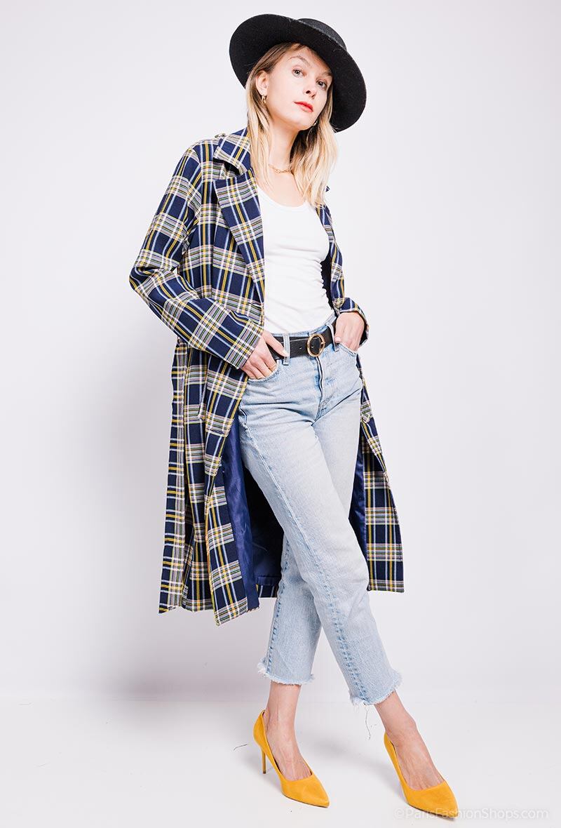 Wholesaler 17 AUGUST - Check trench-coat