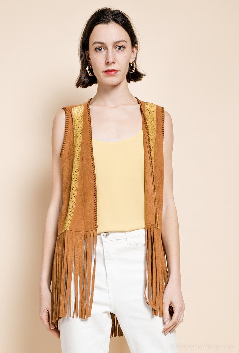 Wholesaler 17 AUGUST - Sleeveless suede jacket
