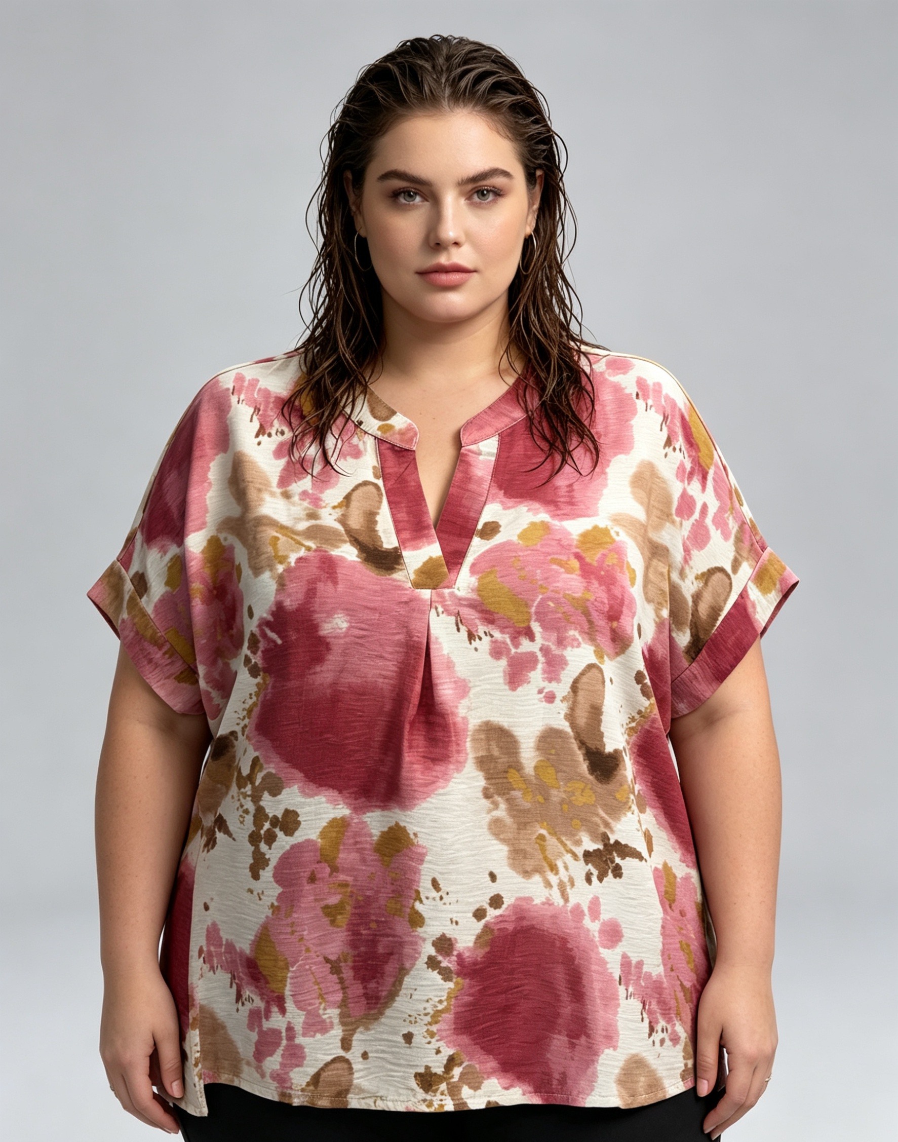 Grossista 2W Paris (Grande taille / Plus Size ) - Blusa taglie forti stampata taglie 46 a 60