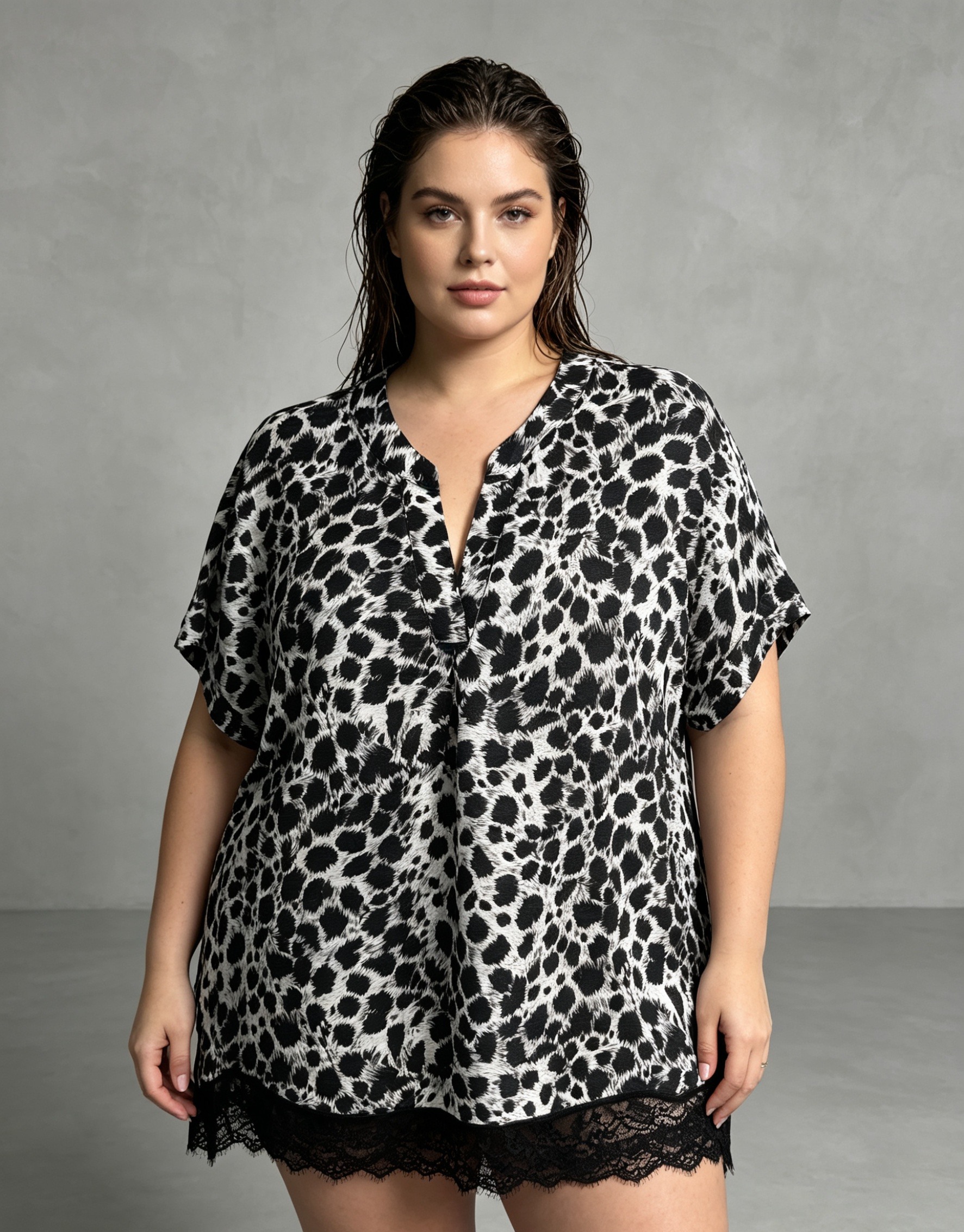 Grossista 2W Paris (Grande taille / Plus Size ) - Blusa taglie forti con stampa taglie 46 a 60