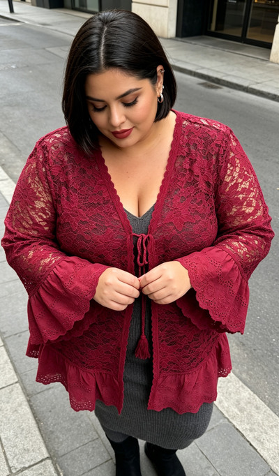 Grossiste 2W Paris (Grande taille / Plus Size ) - Gilet ouvert en dentelle florale grande taille du 46 au 60 Grossiste 2W Paris (Grande taille / Plus Size ) - Gilet ouvert en dentelle florale grande taille du 46 au 60