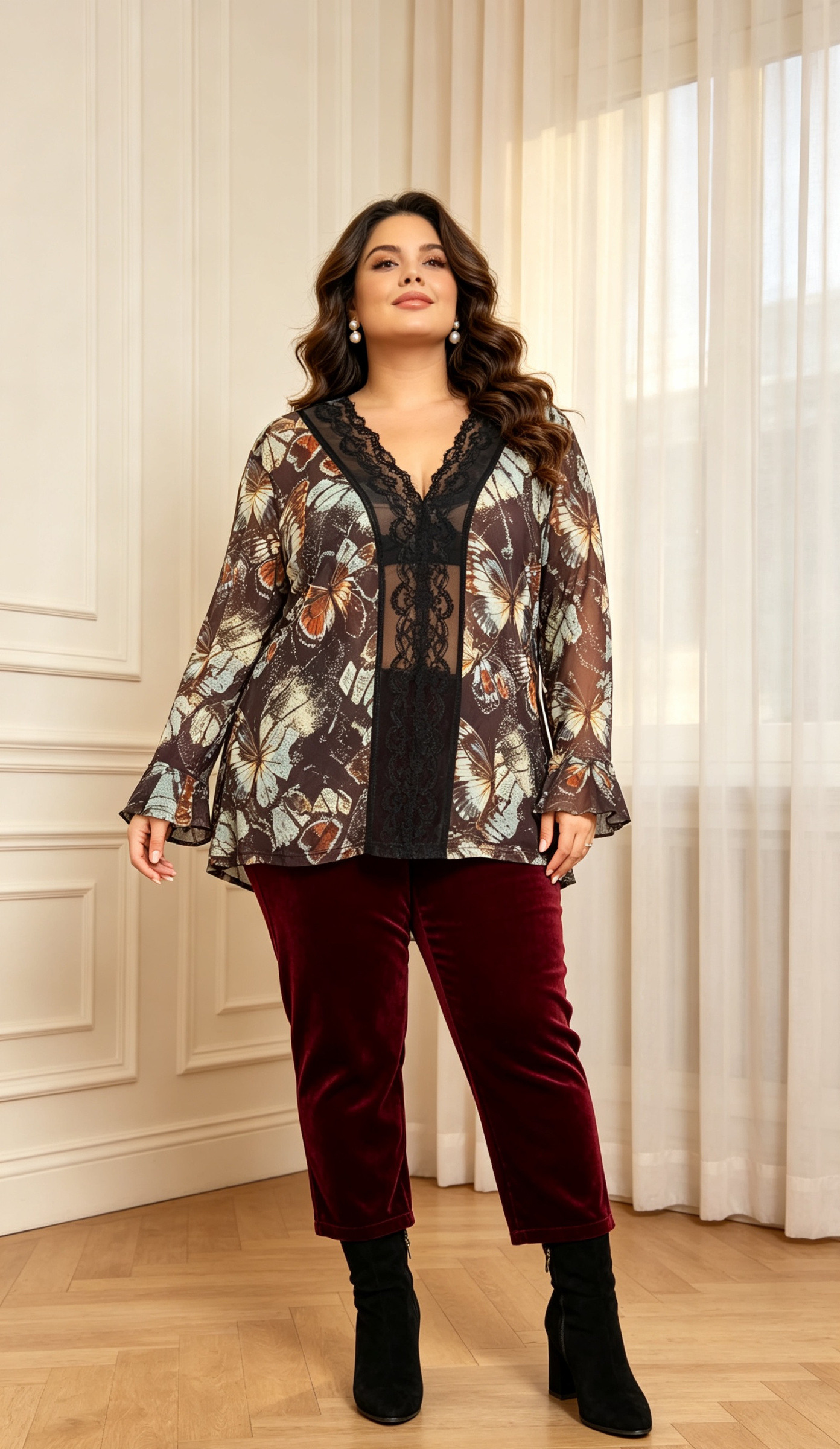 Grossiste 2W Paris (Grande taille / Plus Size ) - haut grande taille en tissu résille du 46 au 60