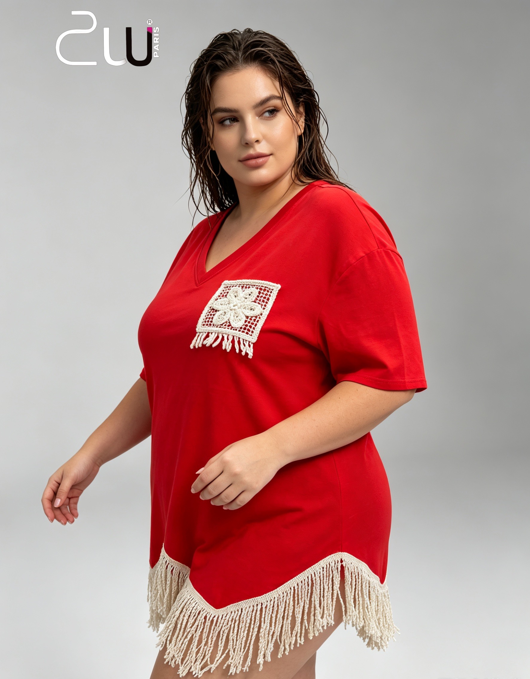 Großhändler 2W Paris (Grande taille / Plus Size ) - Boho-Stil Tunika in großen Größen 46 bis 60