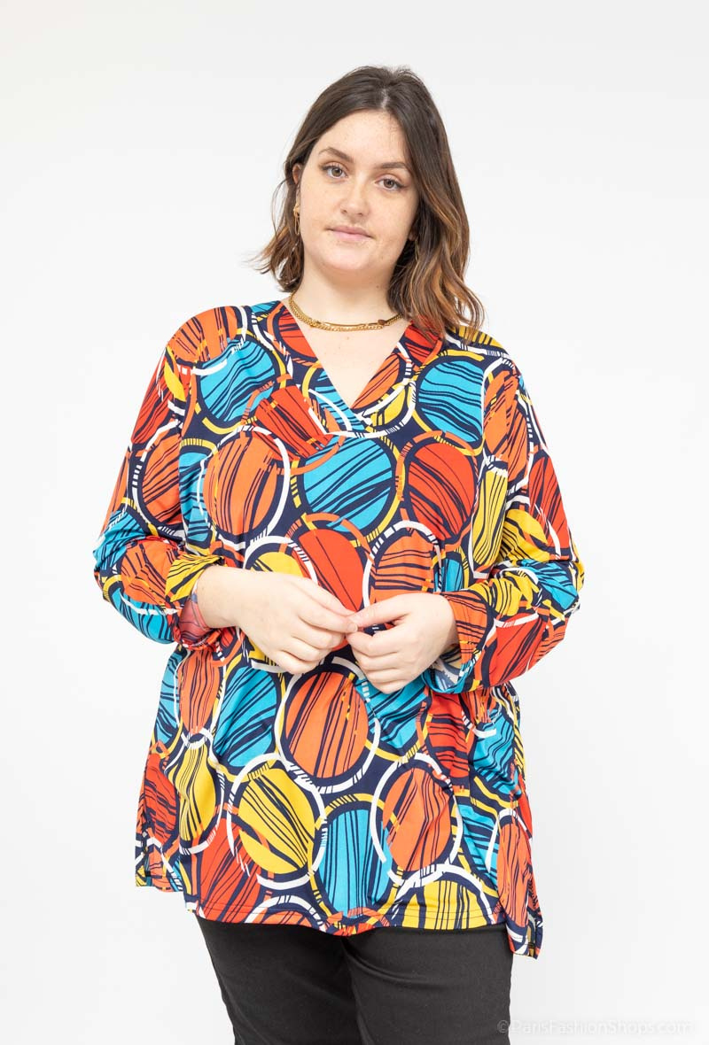 Grossiste 2W Paris - Blouse à Imprimé  Col En V