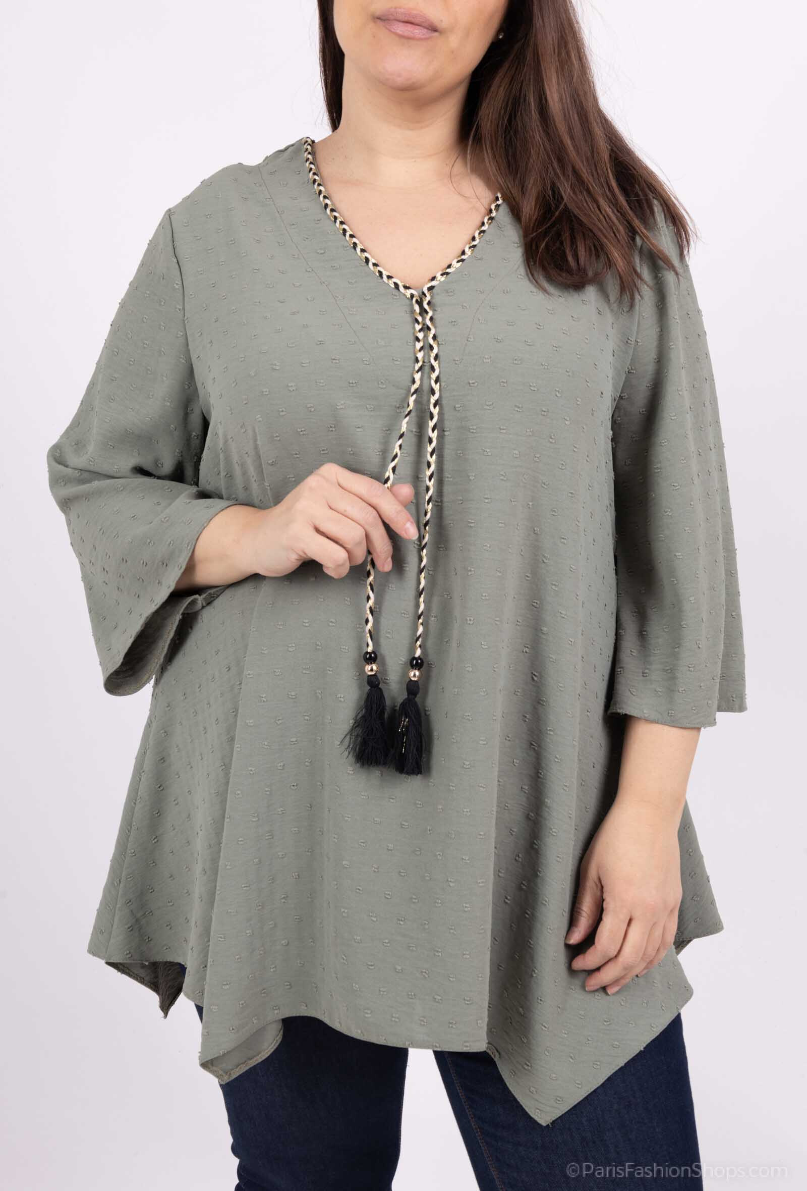 Mayorista 2W Paris - Blusa con lazo y manga 3/4 acampanada