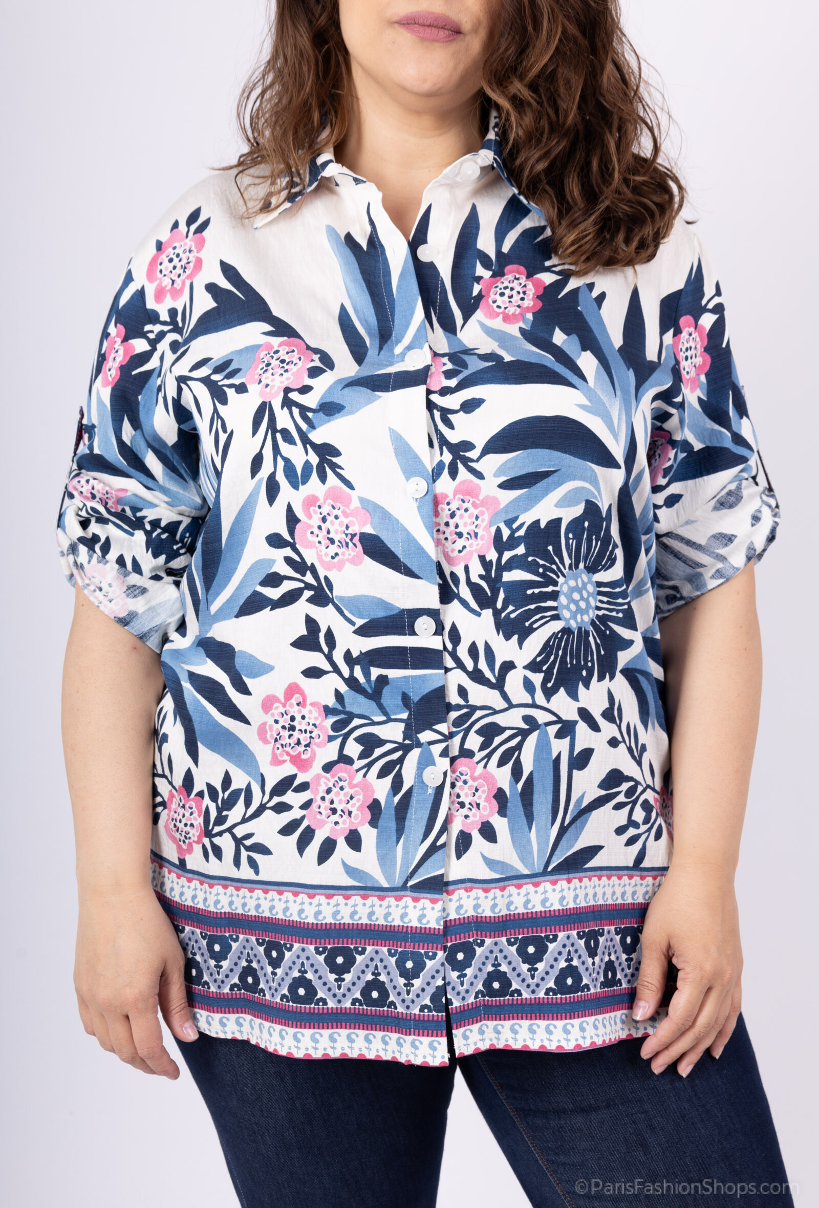 Grossiste 2W Paris - Chemises en manches pattes à motif à fleurs pour le printemps et l'été