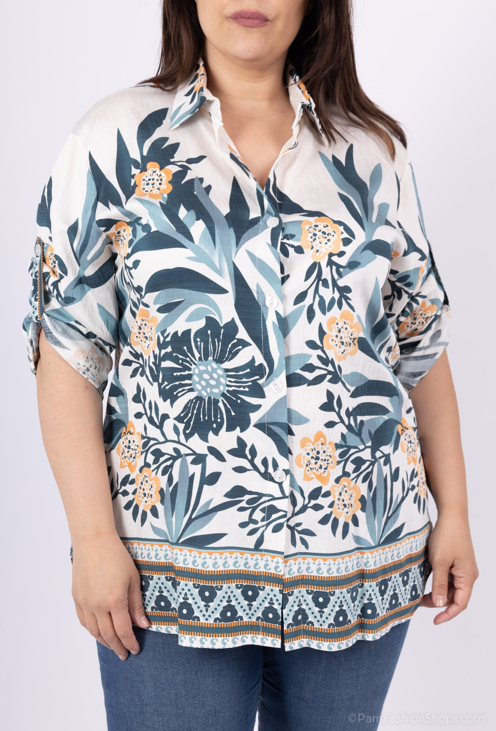 Grossiste 2W Paris - Chemises en manches pattes à motif à fleurs pour le printemps et l'été