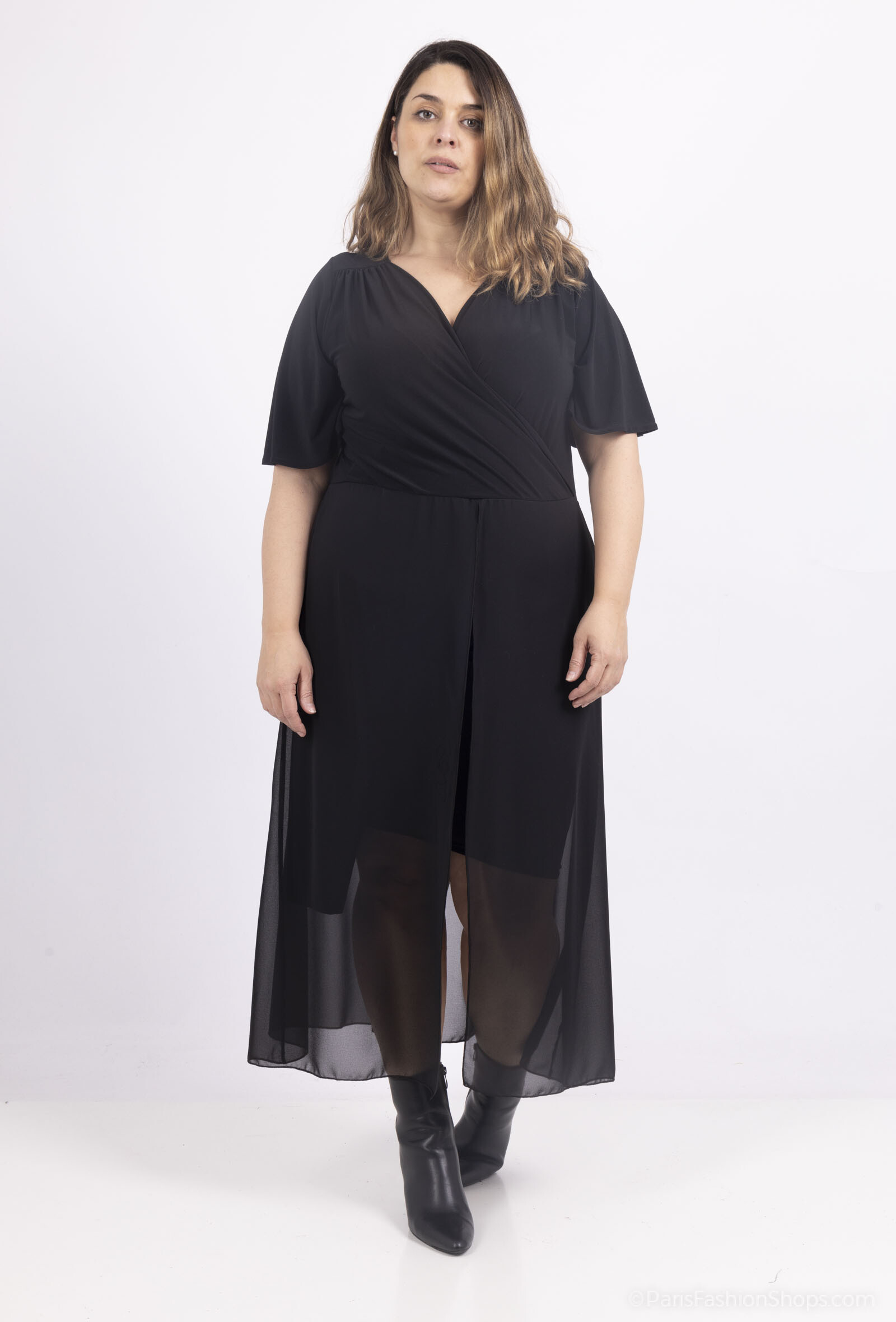 Wholesaler 2W Paris - Casual Plain Short Sleeve Wrap Jumpsuits