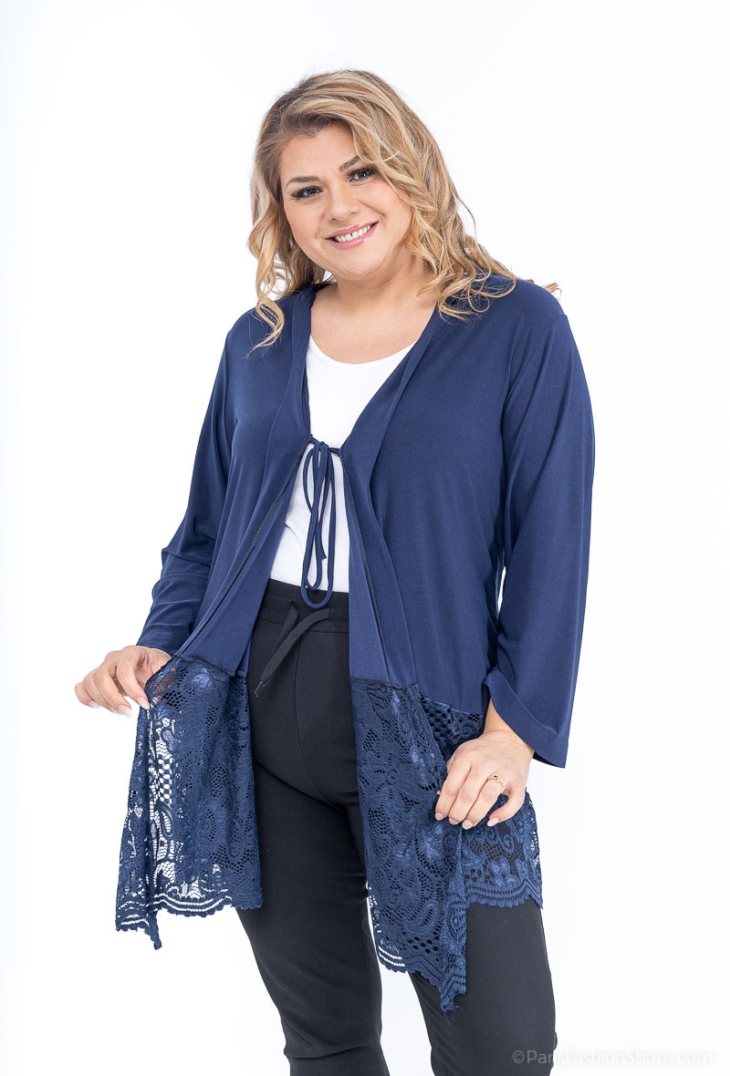 Wholesaler 2W Paris - Flowy bow cardigan with lace