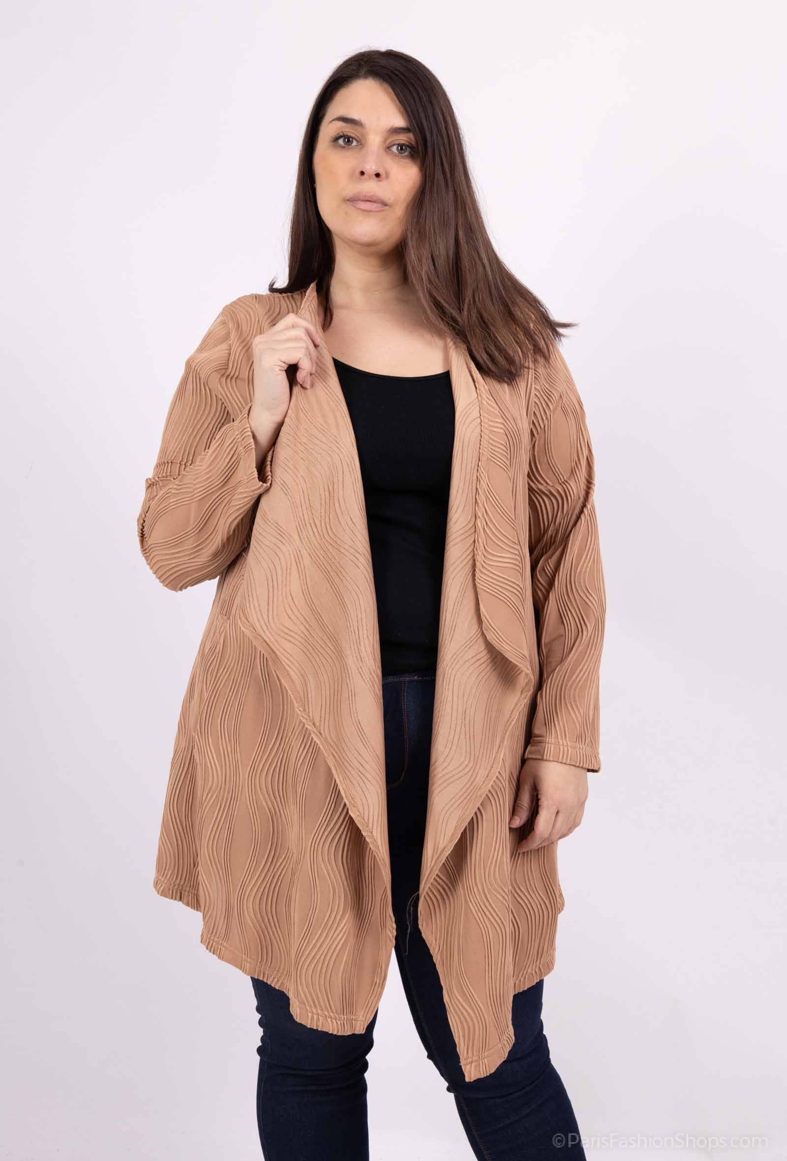 Wholesaler 2W Paris - Open Waterfall Collar Pocket Cardigan