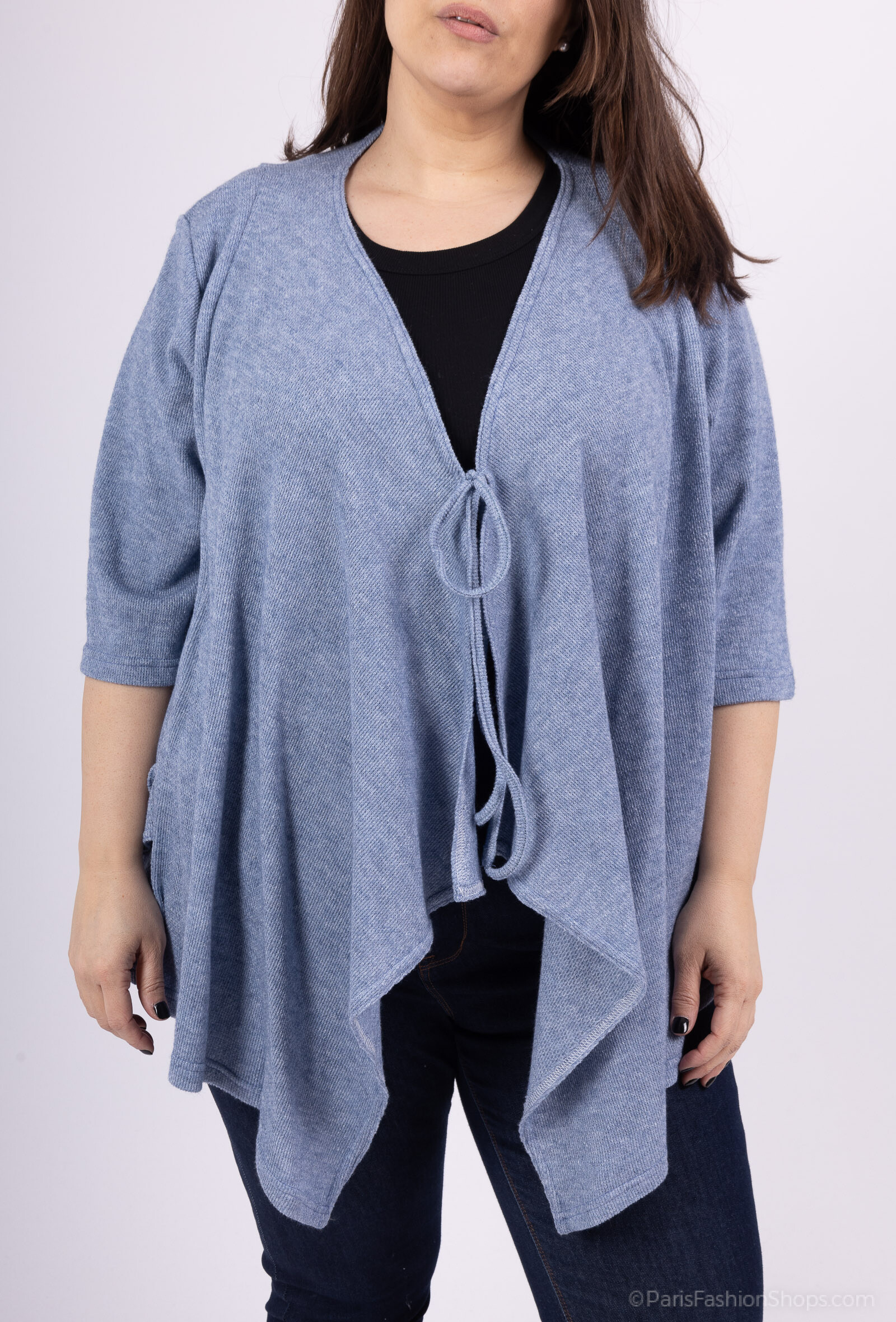 Wholesaler 2W Paris - Flowy cardigan with knitted bow