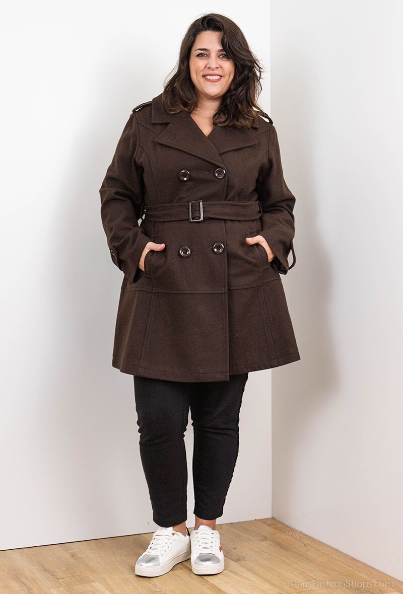 Grossiste 2W Paris - Manteau unicolore à bouton à poche