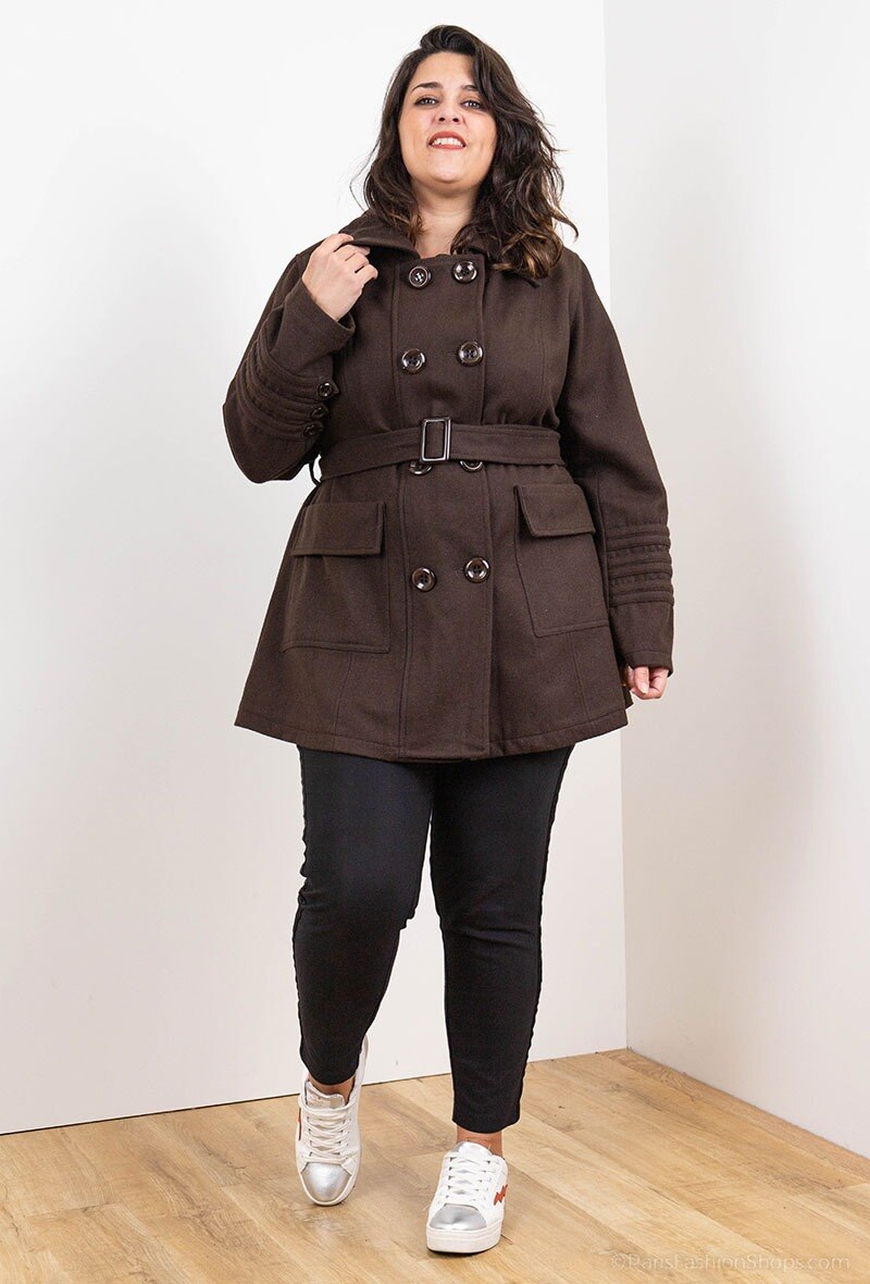 Grossiste 2W Paris - Manteau unicolore à bouton à poche