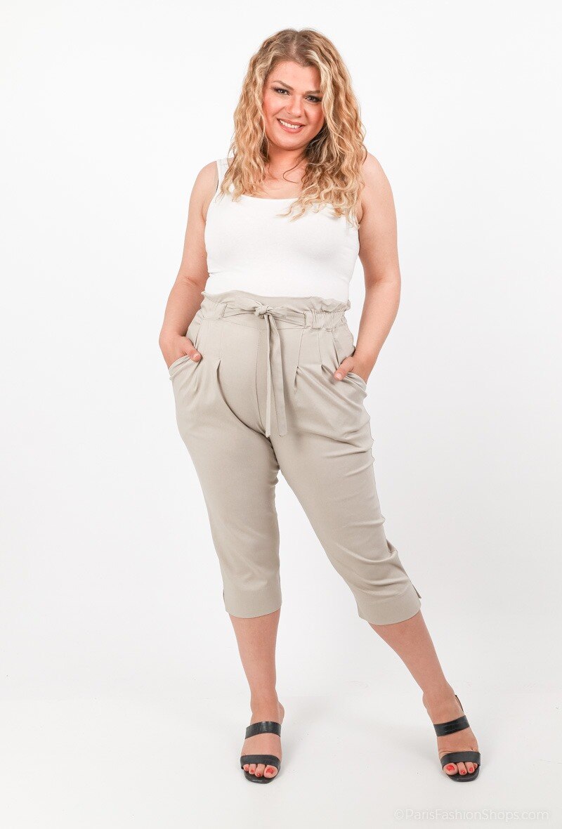 Wholesaler 2W Paris - Belted knot cropped trousers