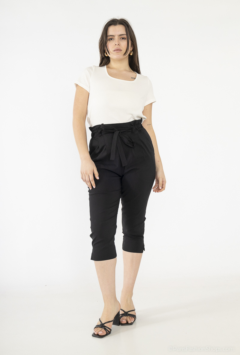 Großhändler 2W Paris - Kurze Hose mit Gürtel und Knoten
