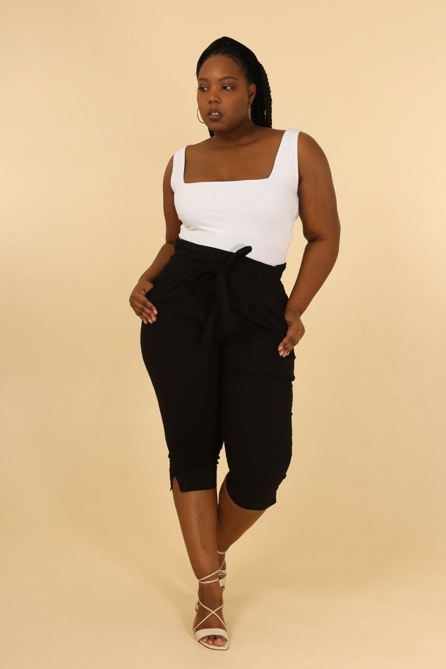 Wholesaler 2W Paris - Capri pants with belted bow