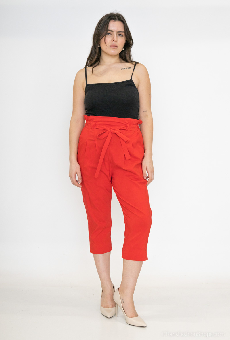 Wholesaler 2W Paris - Belted bow cropped pants