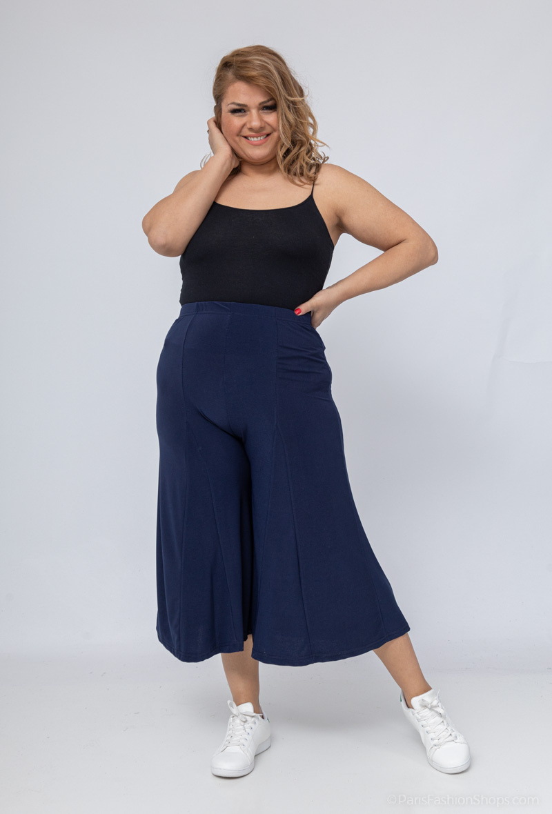 Mayorista 2W Paris - Pantalón culotte liso cintura elástica