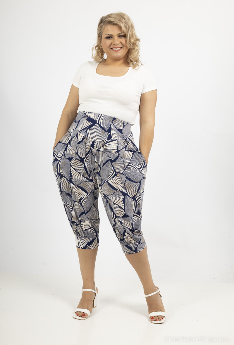 Mayorista 2W Paris - Pantalón cropped con estampado de siete puntos y cintura elástica