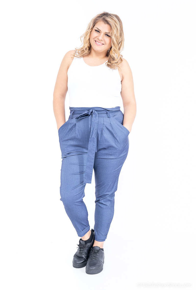 Wholesaler 2W Paris - Belted pants with gathered waist