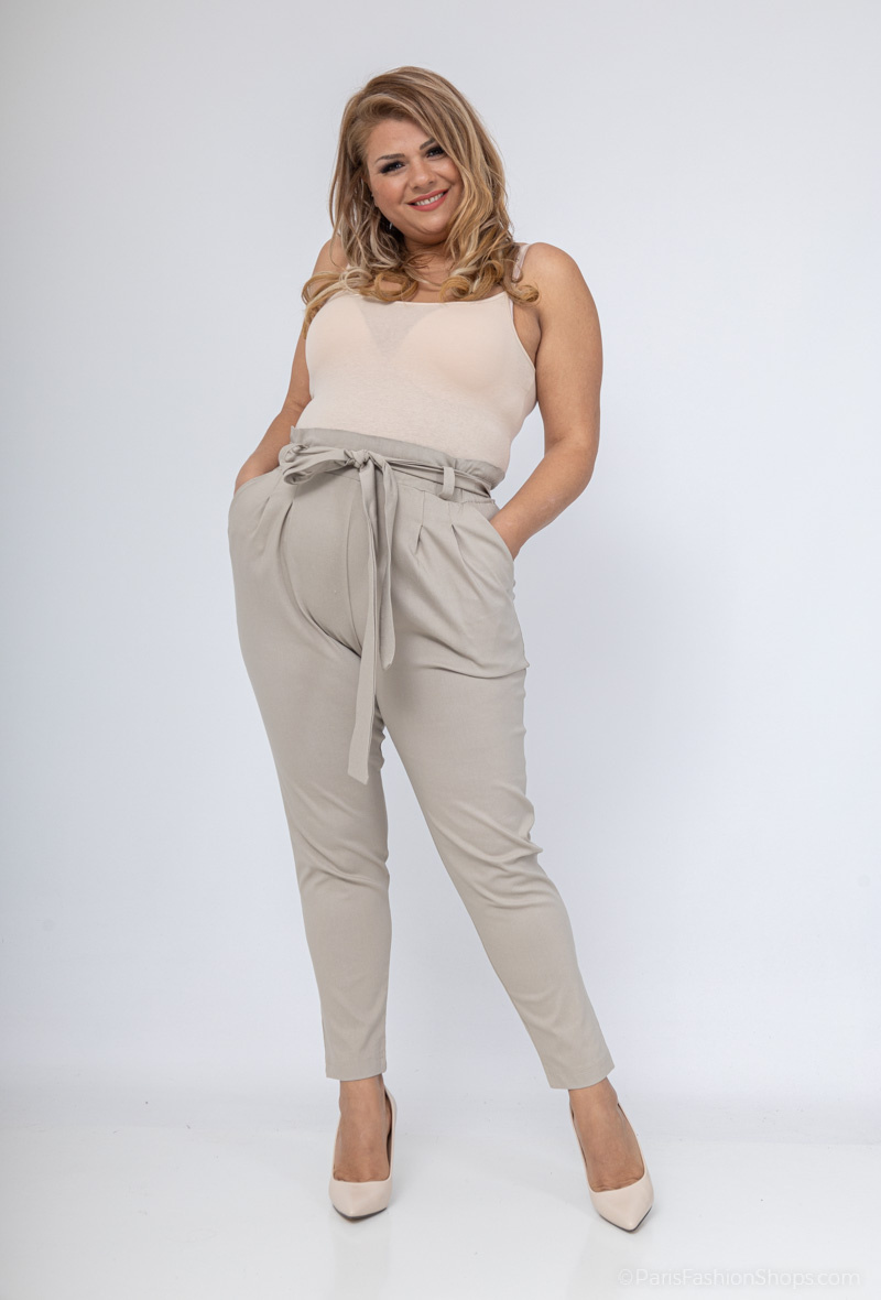 Wholesaler 2W Paris - Belted pants with gathered waist