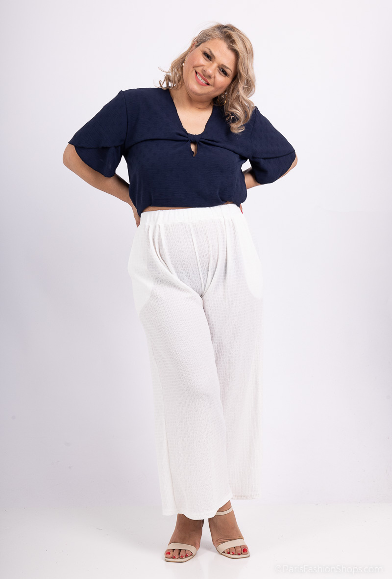 Wholesaler 2W Paris - Loose pants with pockets in pleated fabrics