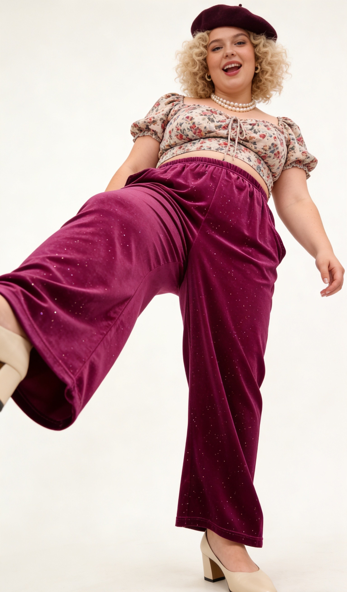 Mayorista 2W Paris (Grande taille / Plus Size ) - Pantalón Terciopelo Lentejuelas