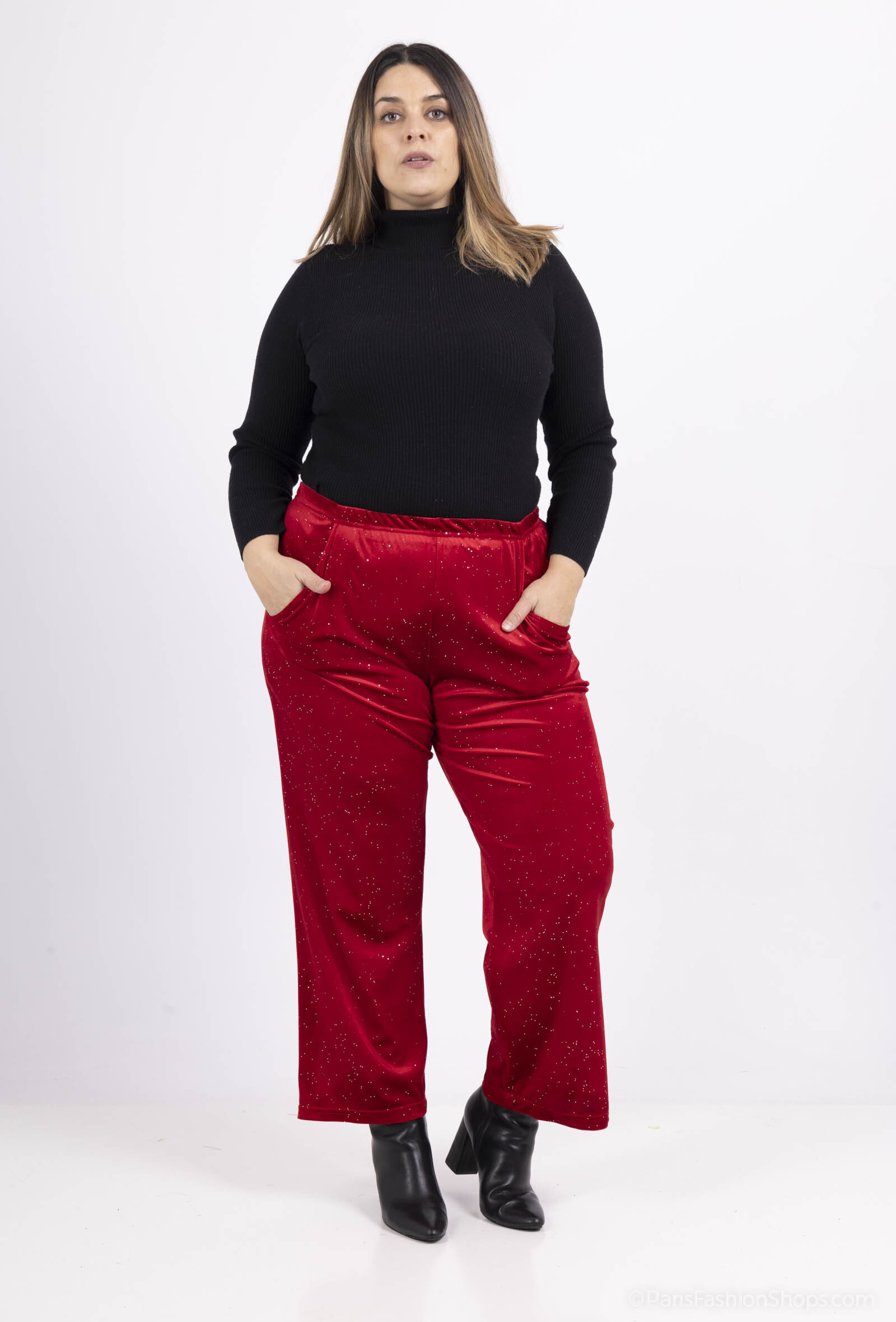 Großhändler 2W Paris - Samthose mit Pailletten